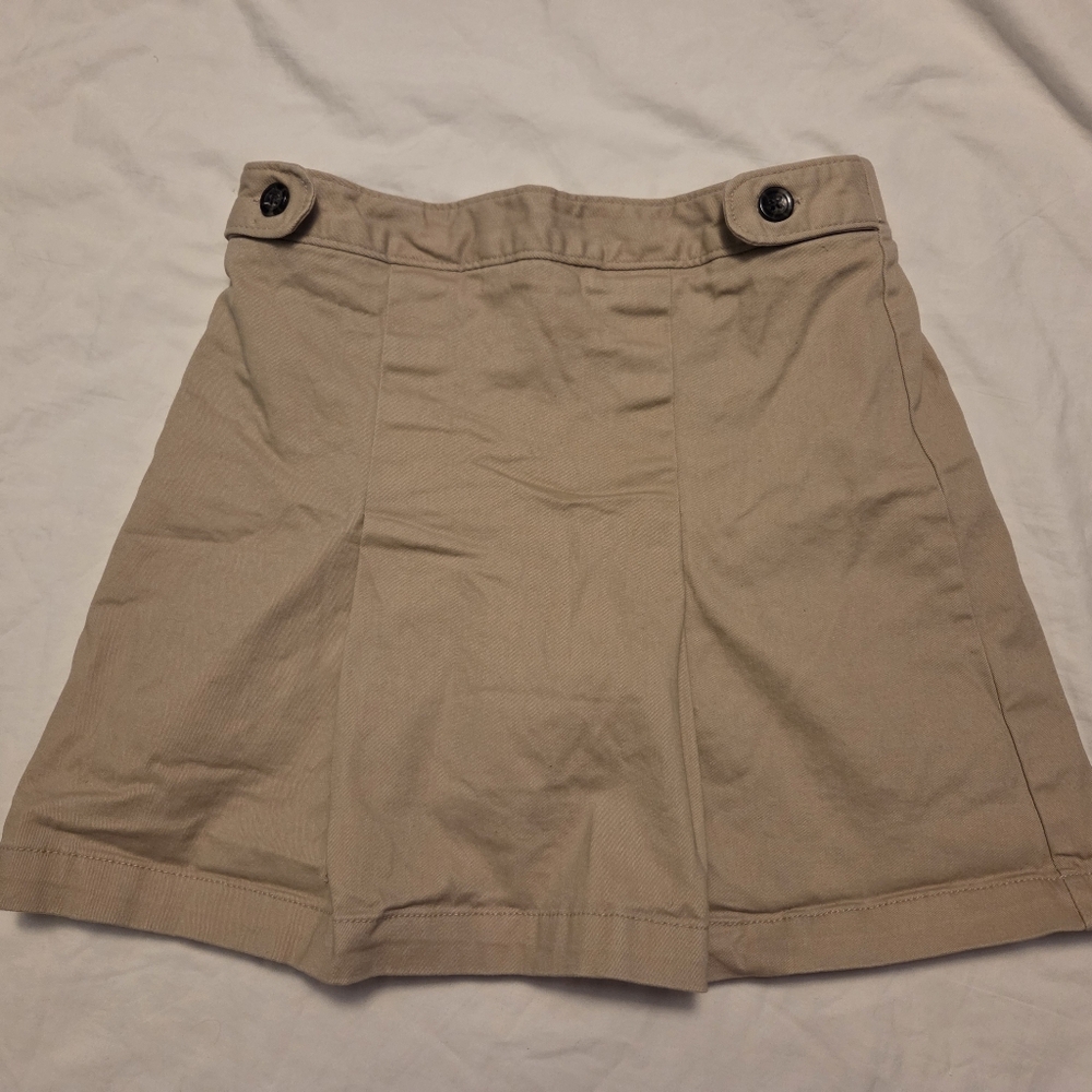 Old Navy Girls School Uniform Beige Skort Size XL Elastic Waistband